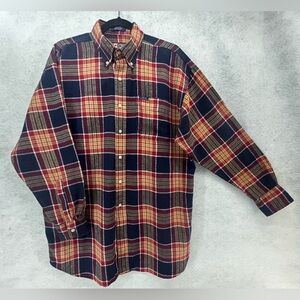 CHAPS Ralph Lauren Brushed‎ Flannel Shirt Plaid Check Button Down Sz Large A9